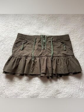 2000s UB Jeans Vintage Ruffled Cargo Mini Skirt